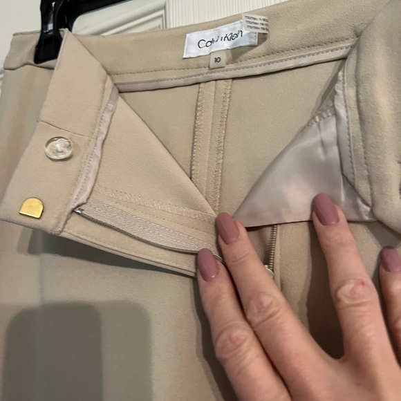 2 New Calvin Klein Beige Slacks-Sz 10 and Anne Klein blouse Size Large - Picture 2 of 10